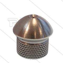 Rioolnozzle met voorboring - 0.060 - 3x naar achter + 1x naar voren - 1/8" bi - RVS