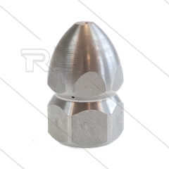 Rioolnozzle - 0.060 - 3x naar achter - 3/8" bi - SW22 - RVS