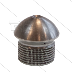 Rioolnozzle met voorboring - 0.055 - 3x naar achter + 1x naar voren - 1/8" bi - RVS