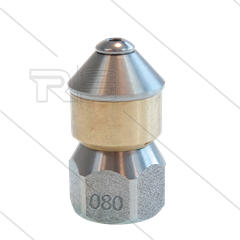 Roterende nozzle - 0.080 - 3x naar achter - Ø25mm - SW22 - 3/8" bi
