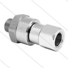 DGK Swivel  recht - 1 lager - 3/8" bu x 1/4" bi - 275 Bar - NW6 - 30 tpm - max 120°C