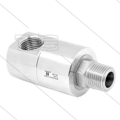 DGEI Swivel - haaks - 3 lagers - 3/4" bi BSP x 3/4" bu BSPT conische draad - 350 Bar - NW18 - 30 tpm - max 120°C