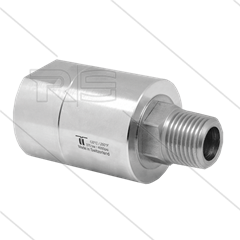 DGE Swivel - recht - 1 lager - 1 1/2" bi BSP x 1 1/2" bu BSPT conische draad - 200 Bar - NW36 - 30 tpm - max 120°C