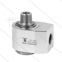 WDG Swivel - haaks - 1 lager - 1/4" bi BSP x 1/4" bu BSPT conische draad - 150 Bar - NW7 - 30 tpm - max 90°C