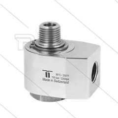 WDG Swivel - haaks - 1 lager - 3/8" bi BSP x 1/4" bu BSPT conische draad - 150 Bar - NW7 - 30 tpm - max 90°C