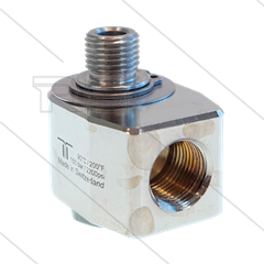 WDG Swivel - haaks - 1 lager - 3/8" bi x 1/4" bu rechte draad - 150 Bar - NW7 - 30 tpm - max 90°C