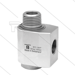 WDG Swivel - haaks - 1 lager - 1/2" bi BSP x 1/2" bu BSPT conische draad - 150 Bar - NW13 - 30 tpm - max 90°C
