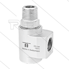 WDCL Swivel - haaks - 2 lagers - 1/2" bi BSP x 1/2" bu BSPT conische draad - 275 Bar - NW12 - 200 tpm - max 120°C