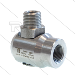 WDEI Swivel - haaks - 1 lager - 1/4" bi BSP x 1/4" bu BSPT conische draad - 400 Bar - NW7 - 30 tpm - max 120°C