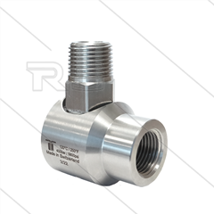 WDEI Swivel - haaks - 1 lager - 1/2" bi BSP x 1/2" bu BSPT conische draad - 400 Bar - NW11 - 30 tpm - max 120°C