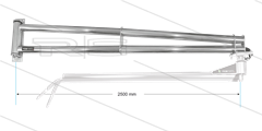 WSA-2R - Zwenkarm verlenging (2 binnenbuizen/aansluitingen) wandmontage - L=2500mm