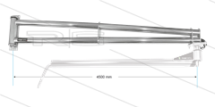 WSA - Zwenkarm verlenging wandmontage - L=4500mm in: 1/4" bi x uit: 1/4" bu