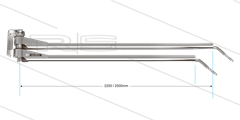 WAD - Zwenkarm dubbel wandmontage - L=2250/2500mm - aansluiting in: 1/4" bi x uit: 1/4" bu