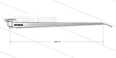 DKR - Zwenkarm plafond 6-hoekige buis - L=1600mm - aansluiting in:1/4" bi x uit:1/4" bu