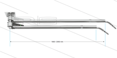 DDF - Zwenkarm dubbel plafond met veer - L=1900/2050mm - aansluiting in: 1/4" bi x uit: 1/4" bu