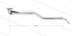 DKZ - Zwenkarm plafond - L=1200 mm - Z-uitvoering - aansluiting in 1/4" bi x uit 1/4" bu
