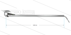 DKP - Zwenkarm plafond - L=1450mm - aansluiting in: 1/4" bi x uit: 1/4" bu