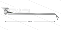 DP2 - Zwenkarm plafond met 2 uitgangen - L=2050mm - aansluiting in: 1/4" bi x uit: 1/4" bu