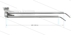 DDP - Zwenkarm dubbel plafond - L=2050/2250mm - aansluiting in: 1/4" bi x uit: 1/4" bu