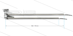 DDPbl - Zwenkarm dubbel plafond met LED-verlichting - L=1600 / 1750mm - in/uit 1/4" bi
