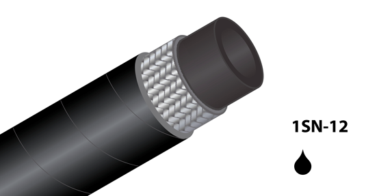 1SN-12 - (1/2") - Zwart